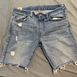 J. Crew Light Blue Distressed Jean Shorts